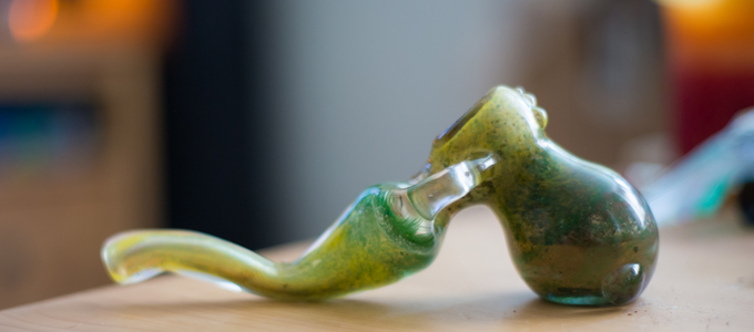 green bubbler on table