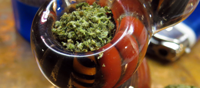 bubbler packed with weed