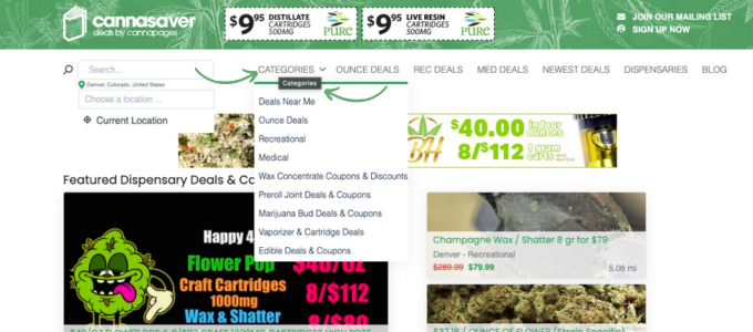 weed categories on Cannasaver
